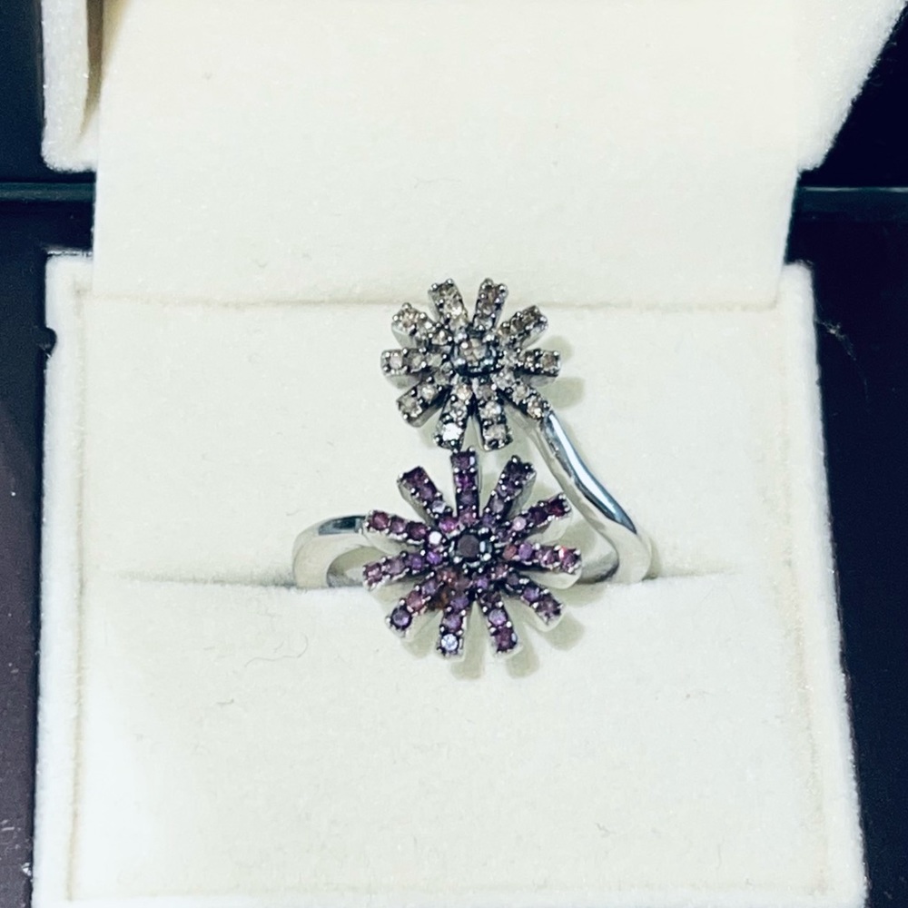 Beautiful Champagne and Purple Diamond Ring